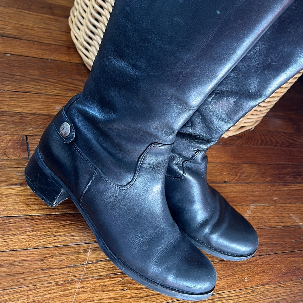 Franco Sarto Women’s Black & Brown Boots Sz 6.5 Leather Upper - Picture 5 of 8